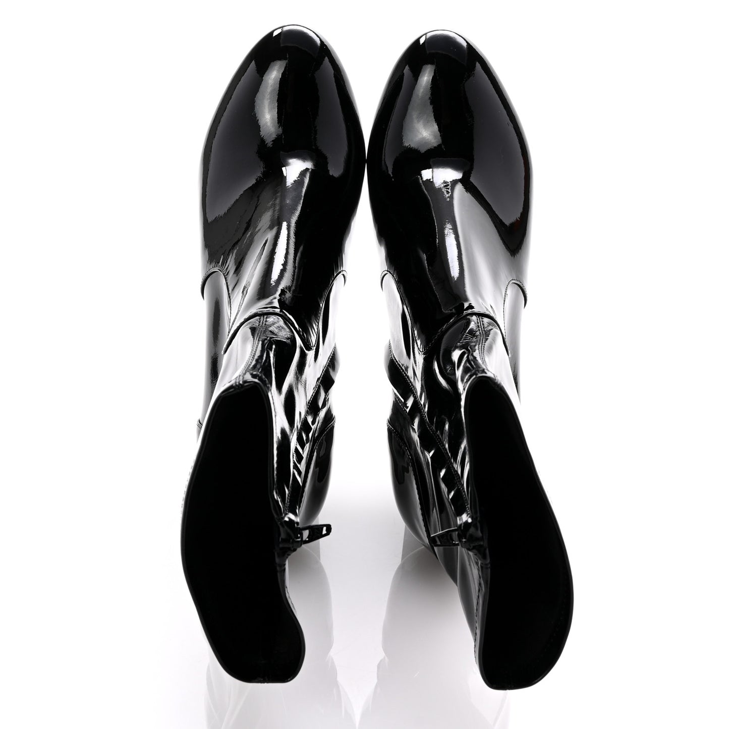 Patent Silhouette Ankle Boots 38.5 Black