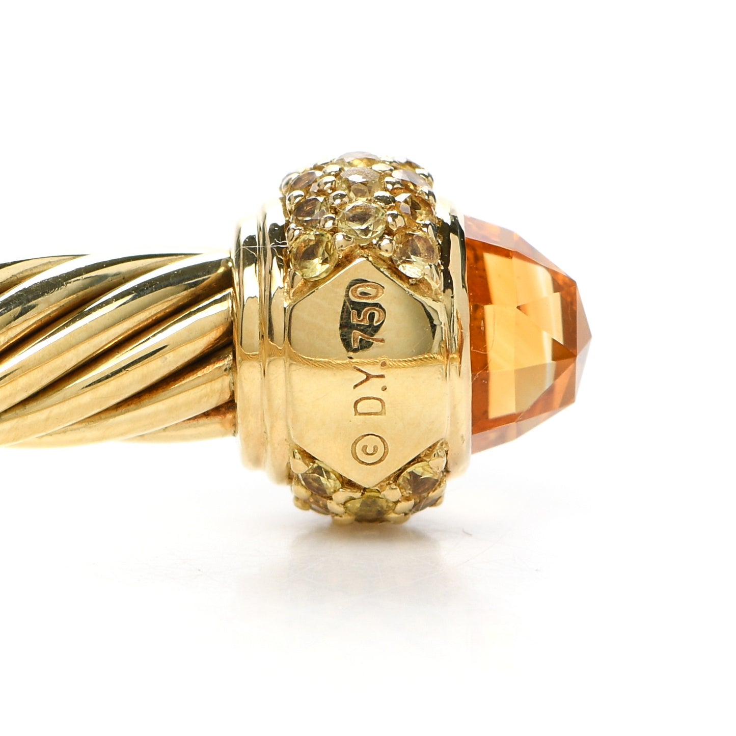 18K Yellow Gold Citrine Yellow Sapphire 5mm Candy Cable Bracelet