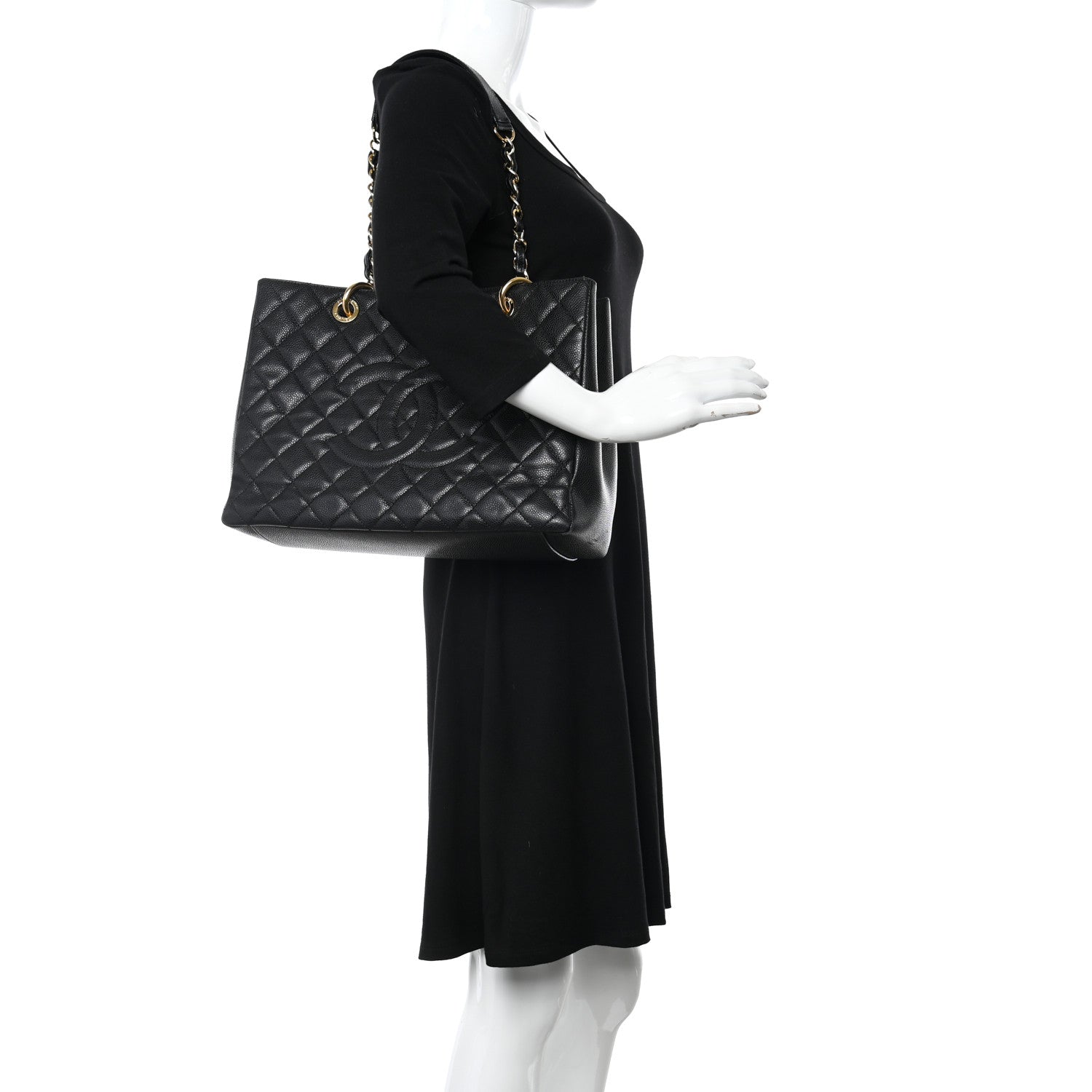 Chanel Caviar Quilted Grand Shopping Tote GST Black 2 of 11