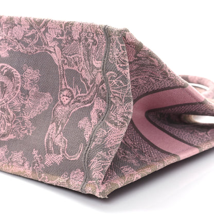 Christian Dior Canvas Embroidered Medium Dioriviera Toile De Jouy Book Tote Pink Grey 10 of 10