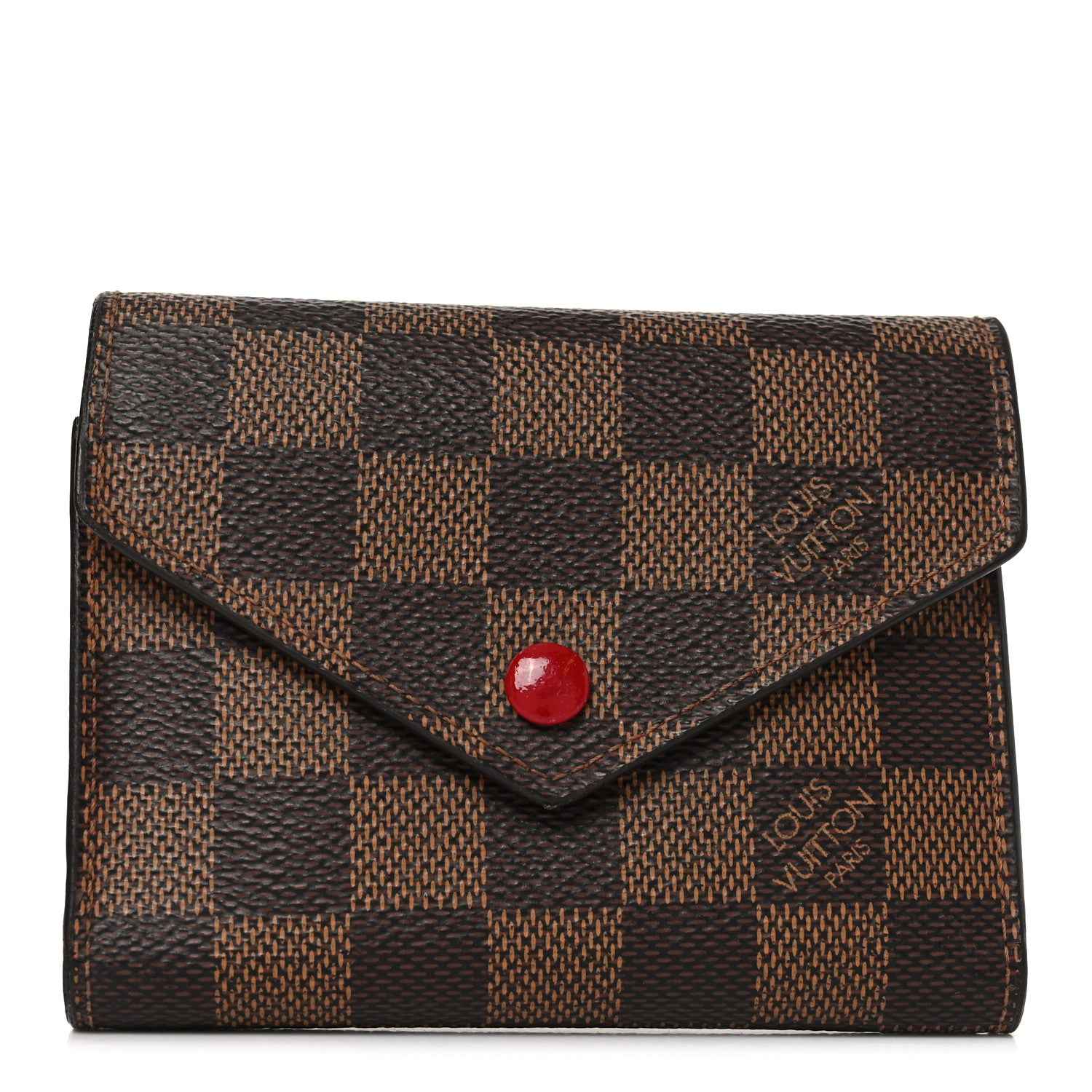 Louis Vuitton Damier Ebene Victorine Wallet Red 1 of 7