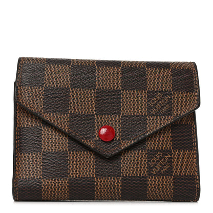 Louis Vuitton Damier Ebene Victorine Wallet Red 1 of 7