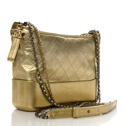 Chanel Metallic Aged Calfskin Quilted Medium Gabrielle Gold 3 of 15