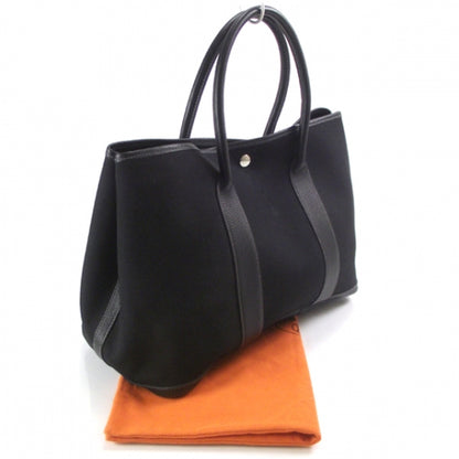 Hermes Toile Leather Garden Party Tote 3 of 9
