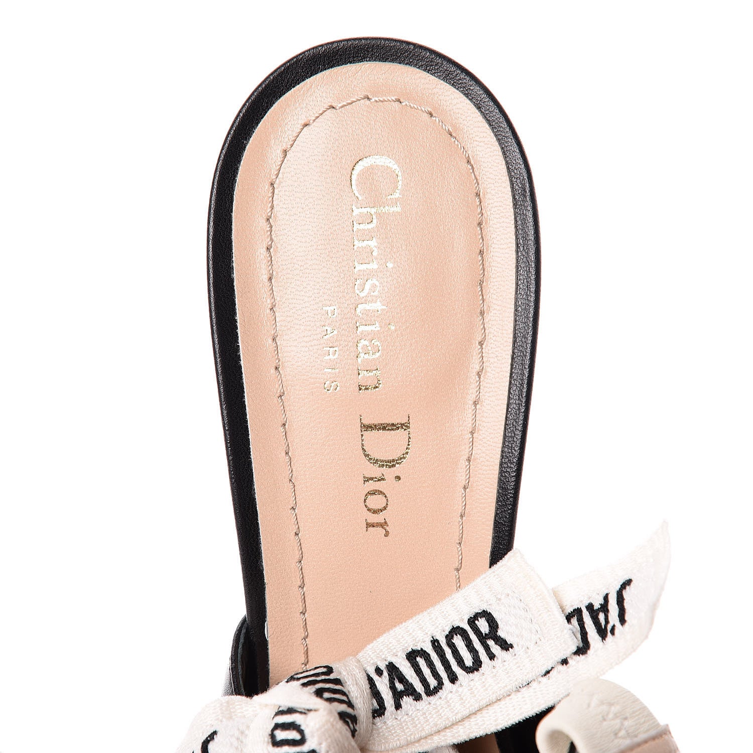 Christian Dior Lambskin Ribbon J'Adior Slingback 65mm Pumps 39 Black 5 of 8