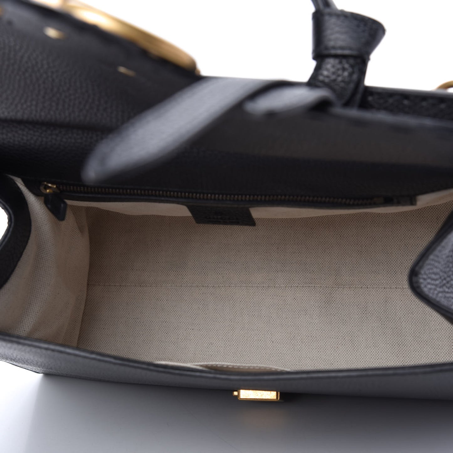 Calfskin Small GG Marmont Top Handle Bag Black