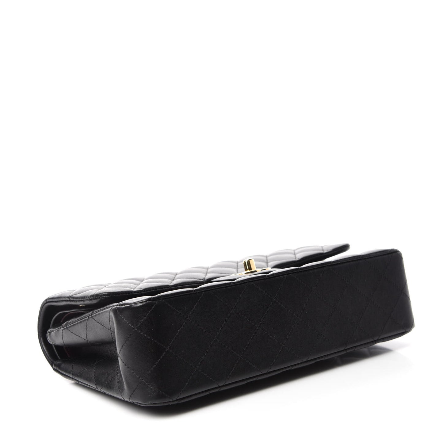 Lambskin Quilted Medium Double Flap Black