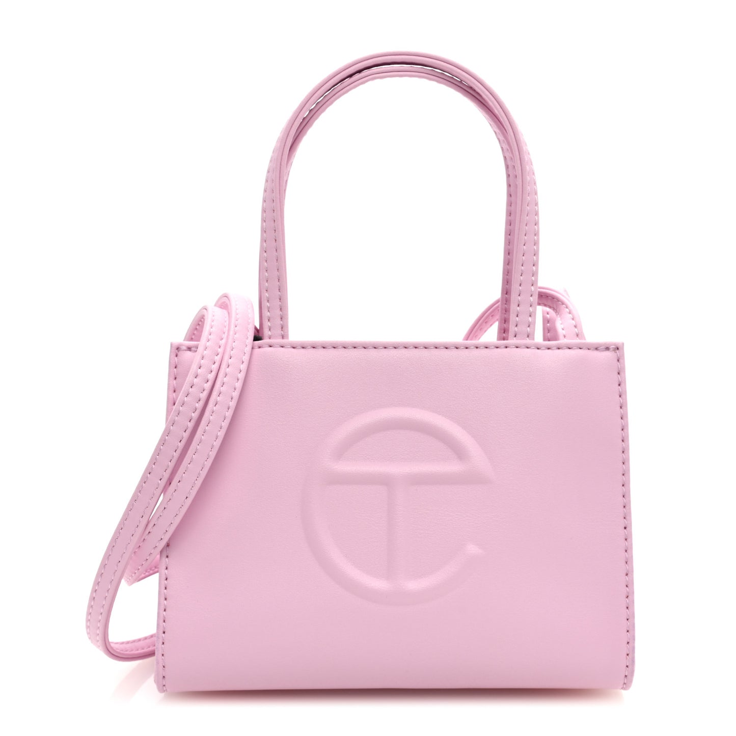Vegan Leather Small Shopping Bag Bubblegum