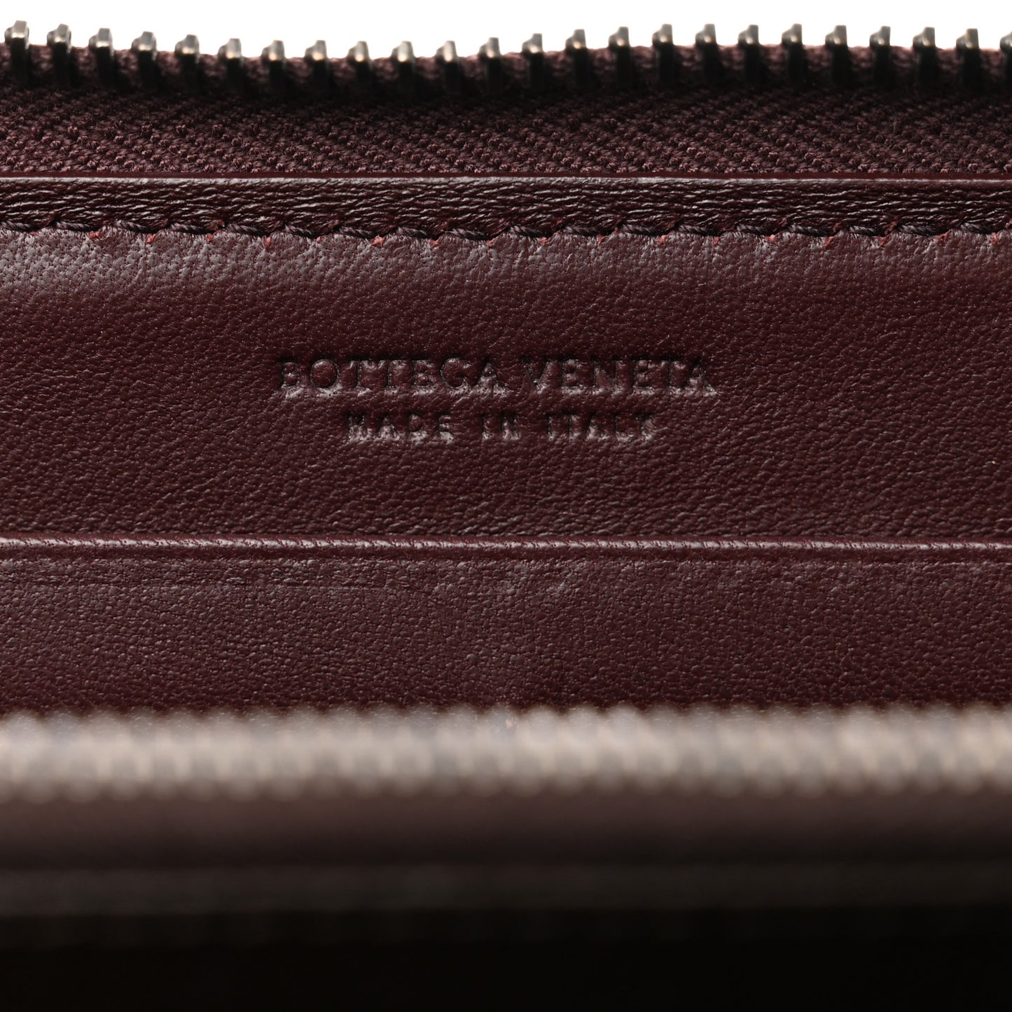 Nappa Intrecciato Zip Around Wallet Aubergine