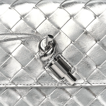 Bottega Veneta Metallic Nappa Intrecciato Long Andiamo Top Handle Silver 6 of 8