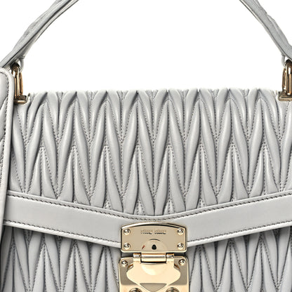 Miu Miu Nappa Confidential Matelasse Top Handle Nube 8 of 10