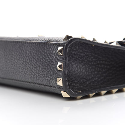 Valentino Garavani Pebbled Calfskin Medium Rockstud Flip Lock Crossbody Bag Black 10 of 10