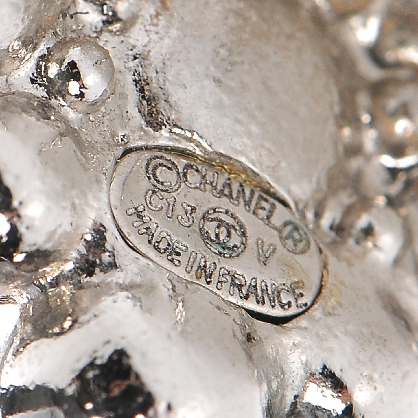 Crystal CC Earrings Silver