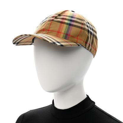 Burberry Technical Cotton Vintage Rainbow Check Giant Baseball Cap M/L Antique Yellow 2 of 11