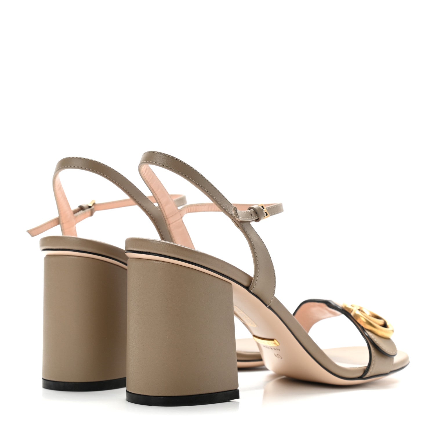 Gucci Lifford Calfskin GG Marmont Ankle Wrap 75mm Sandals 40 Mud 4 of 7
