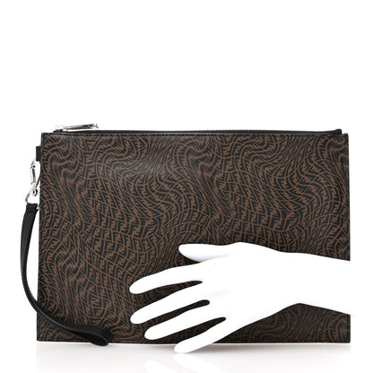 Fendi X SARAH COLEMAN Vitello Grace Light Micro FF Vertigo Embossed Flat Clutch Maya Black 2 of 7