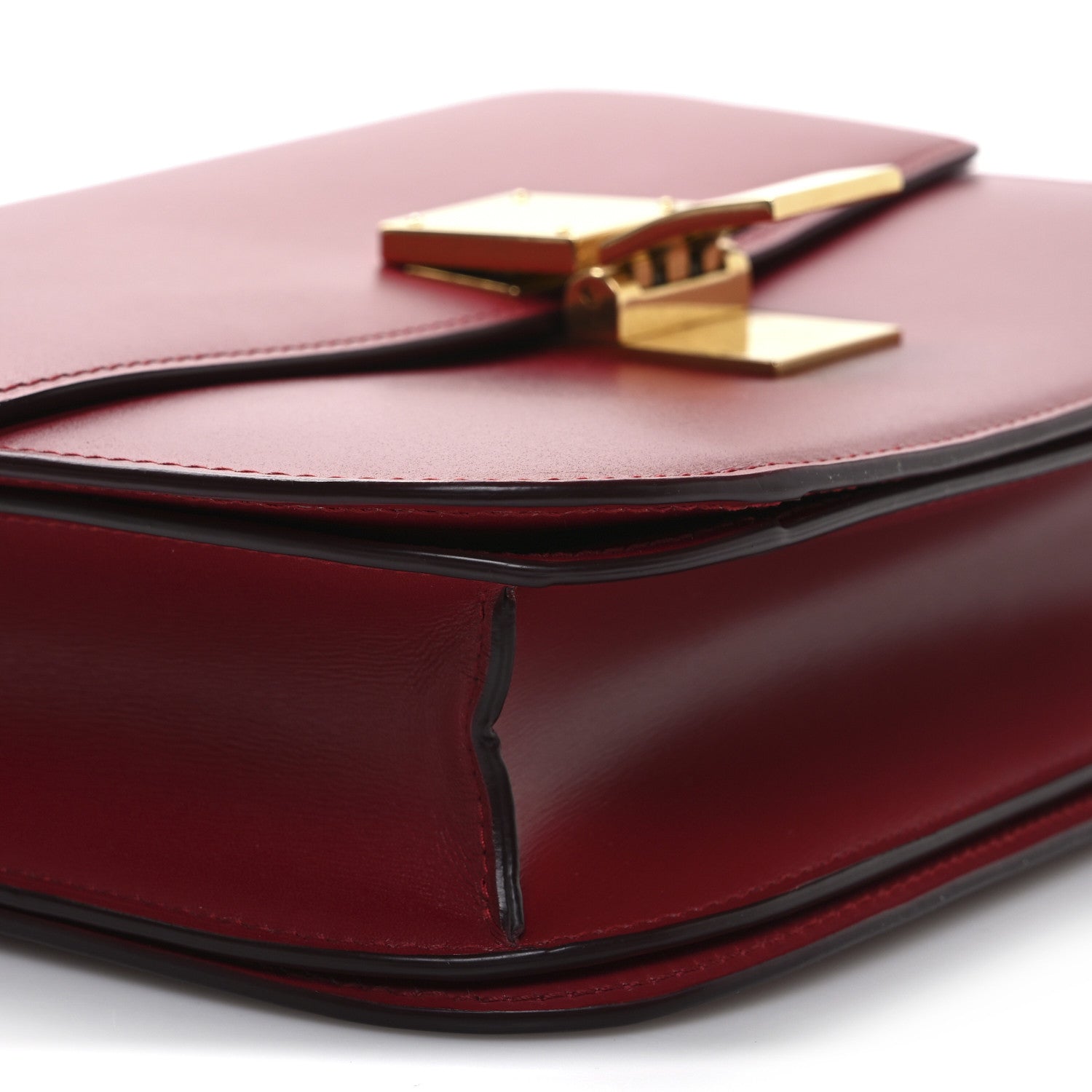 Celine Smooth Calfskin Medium Classic Box Flap Bag Red 9 of 11