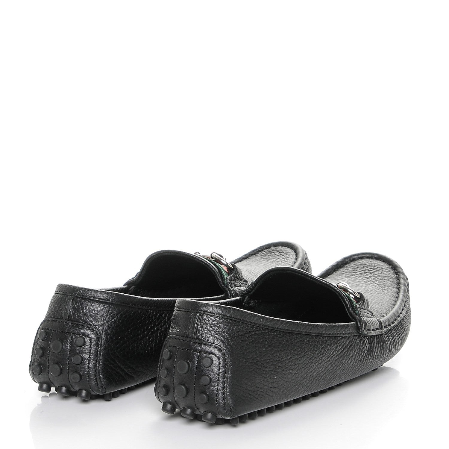Gucci Road Calfskin Web Womens Horsebit Driver Loafers 38 Black 4 of 7