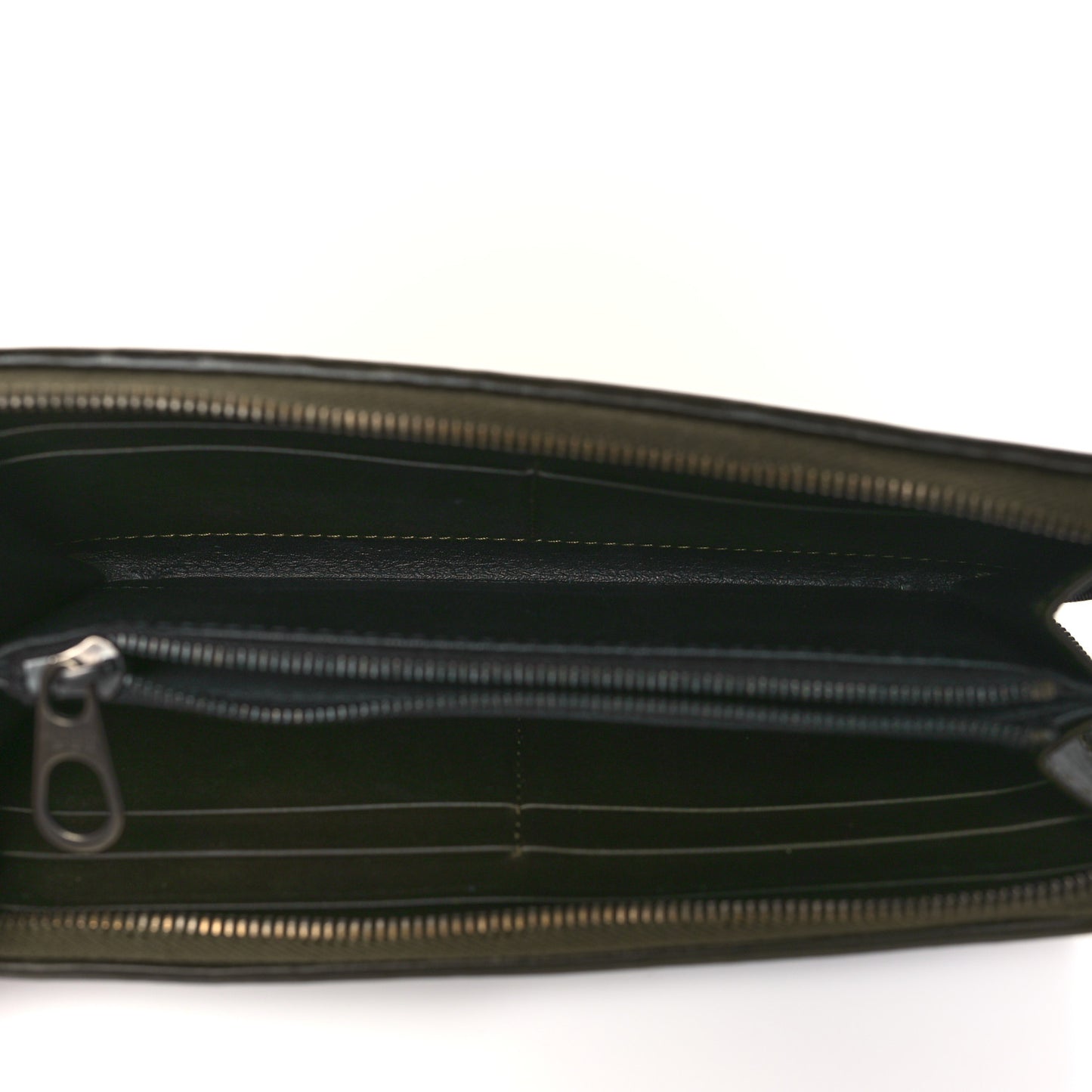 Nappa Intrecciato Zip Around Wallet Khaki