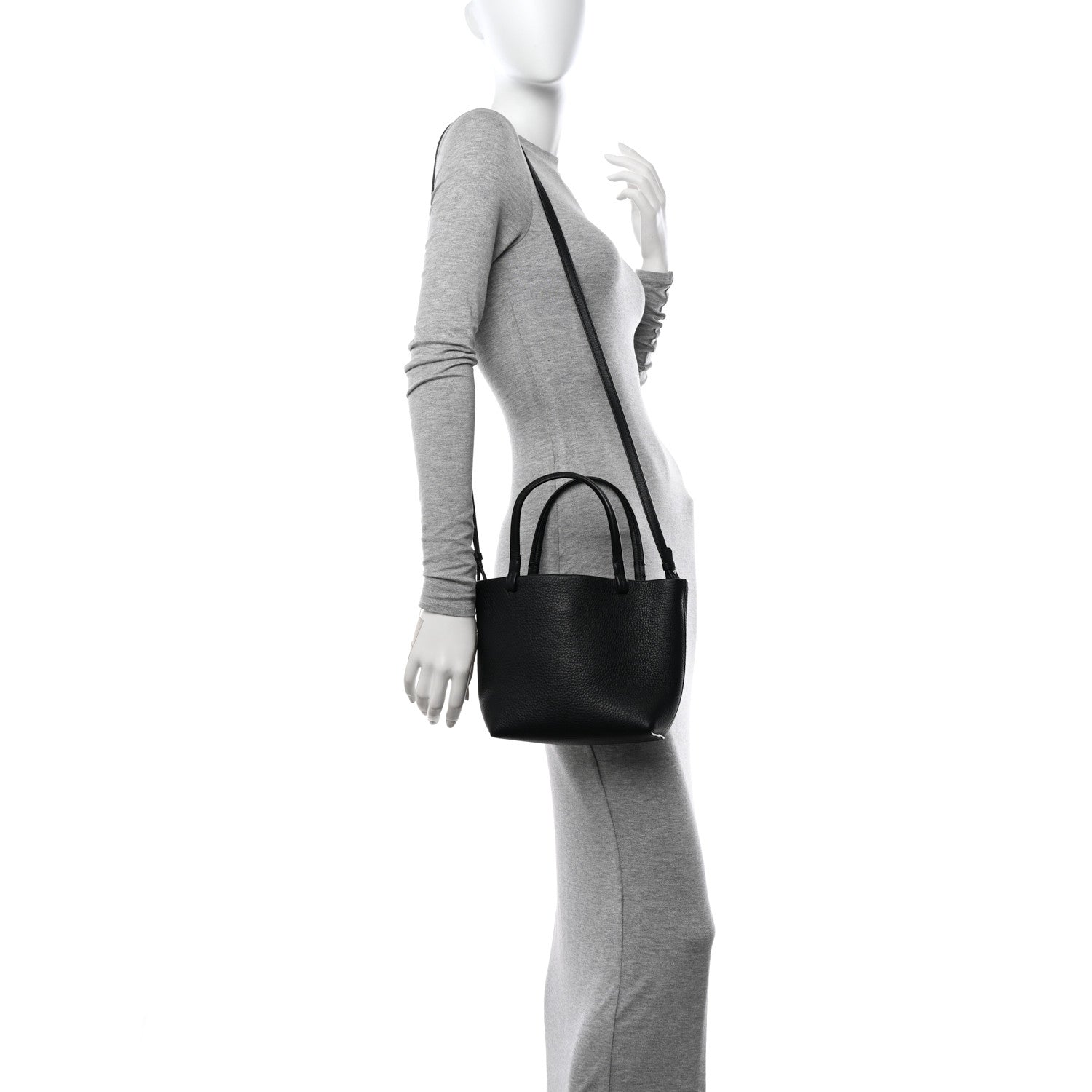 The Row Grained Calfskin Small Park Tote Black 2 of 11