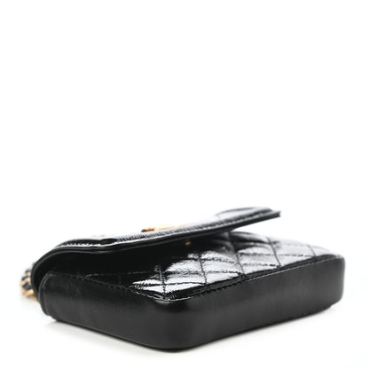 Chanel Shiny Aged Calfskin Quilted Waist Belt Bag Black 4 of 8