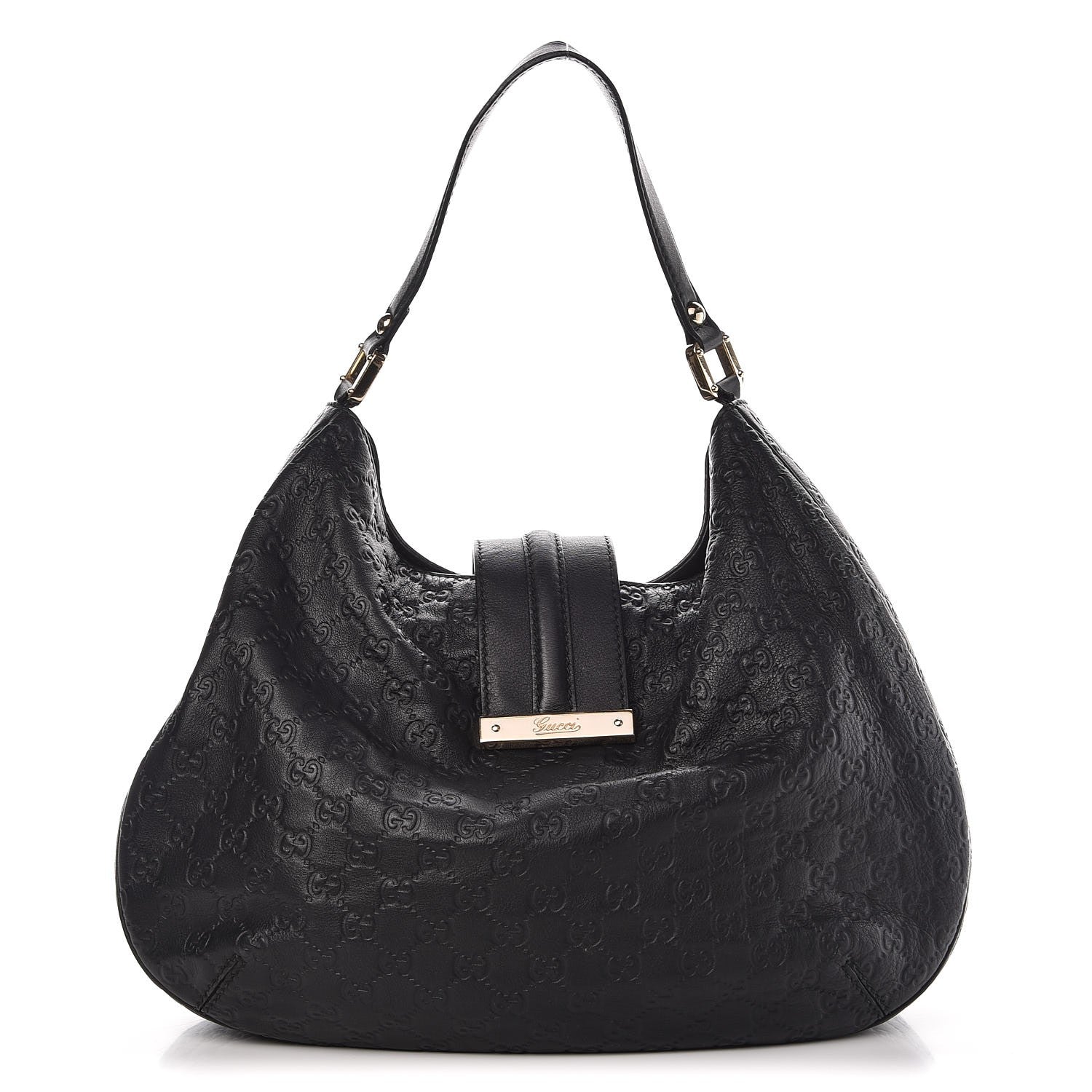 Gucci Guccissima Large New Ladies Web Hobo Black 1 of 9