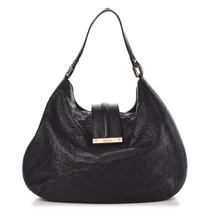 Gucci Guccissima Large New Ladies Web Hobo Black 1 of 9