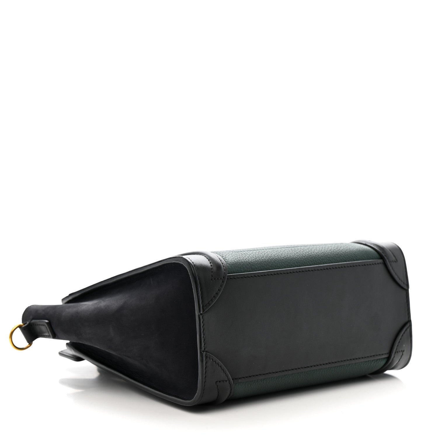 Celine Grained Baby Calfskin Nubuck Nano Bi-Color Luggage Dark Green Navy 4 of 14