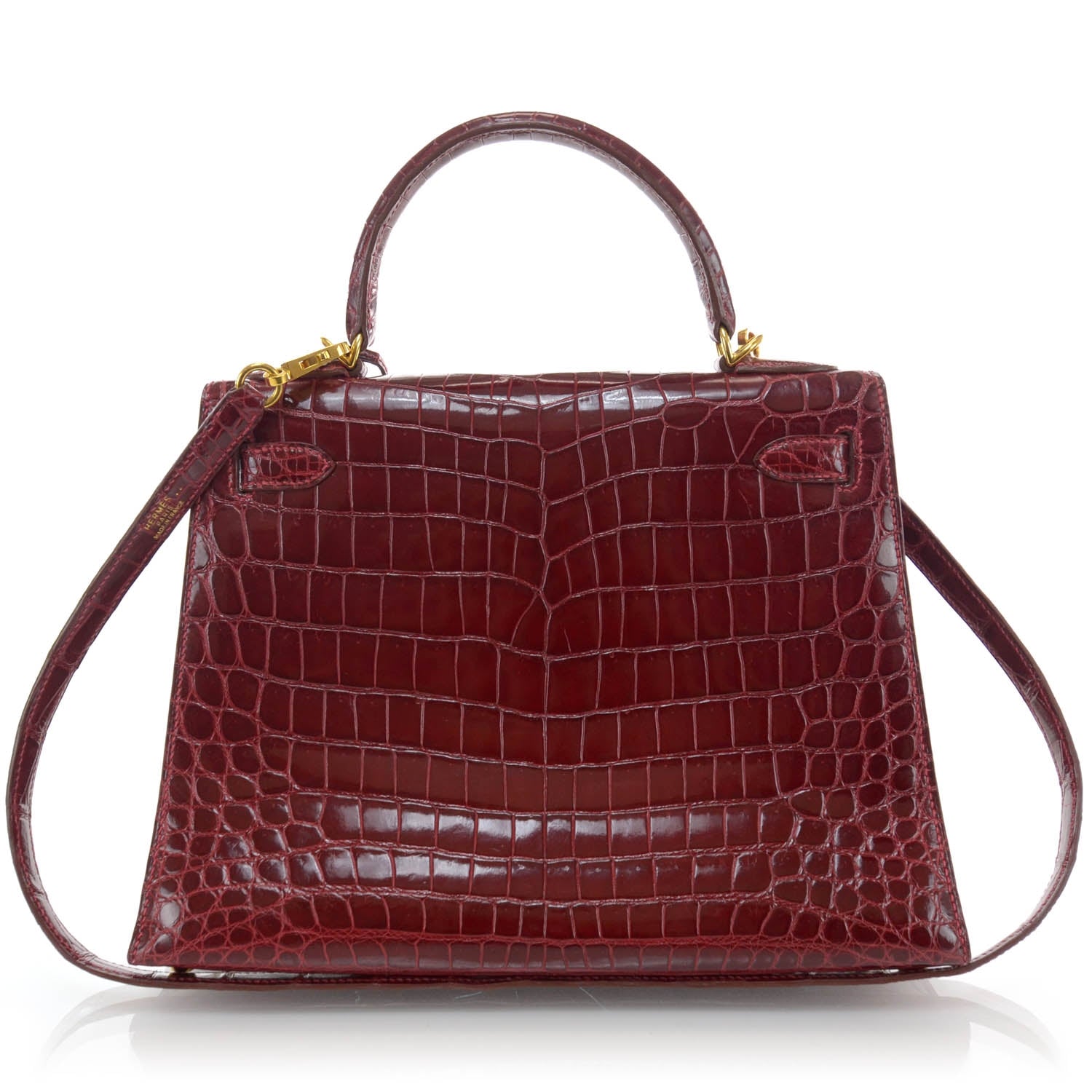 Hermes Shiny Niloticus Crocodile Kelly 28 Rouge H 4 of 10