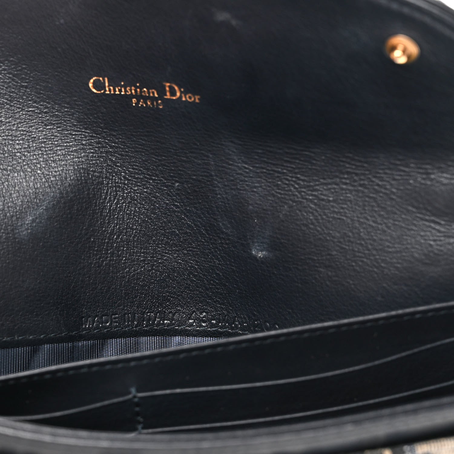 Christian Dior Oblique Saddle Chain Long Wallet Blue 9 of 13