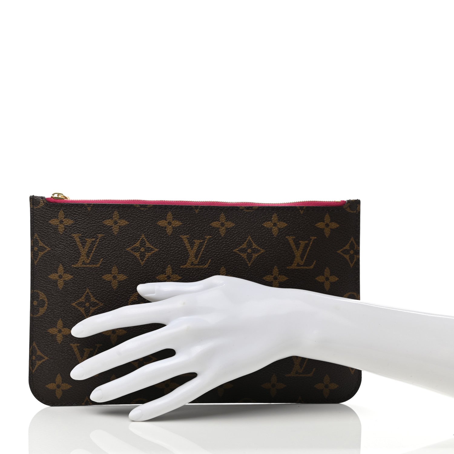 Louis Vuitton Monogram Neverfull MM GM Pochette Fuchsia 2 of 7