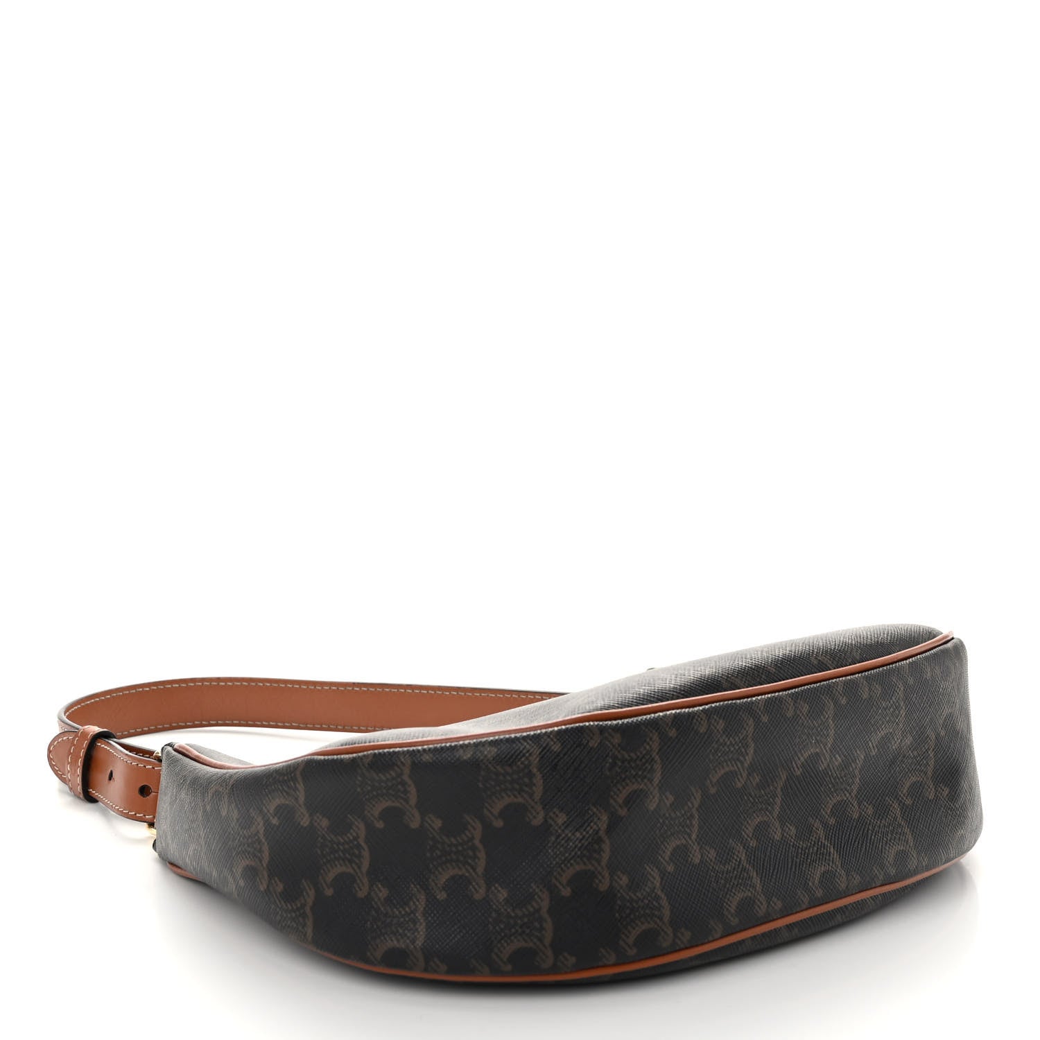 Celine Triomphe Canvas Calfskin Ava Shoulder Bag Tan 4 of 10
