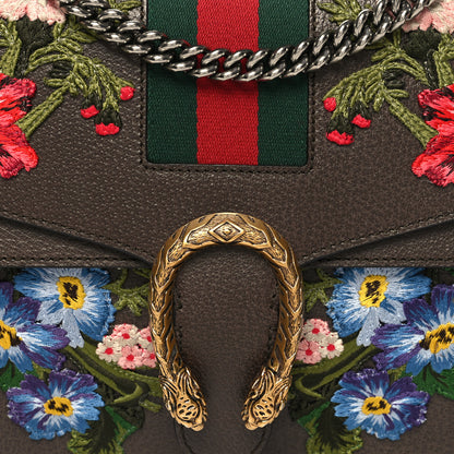 Gucci Calfskin Web Floral Embroidered Medium Dionysus Shoulder Bag New Acero 9 of 12
