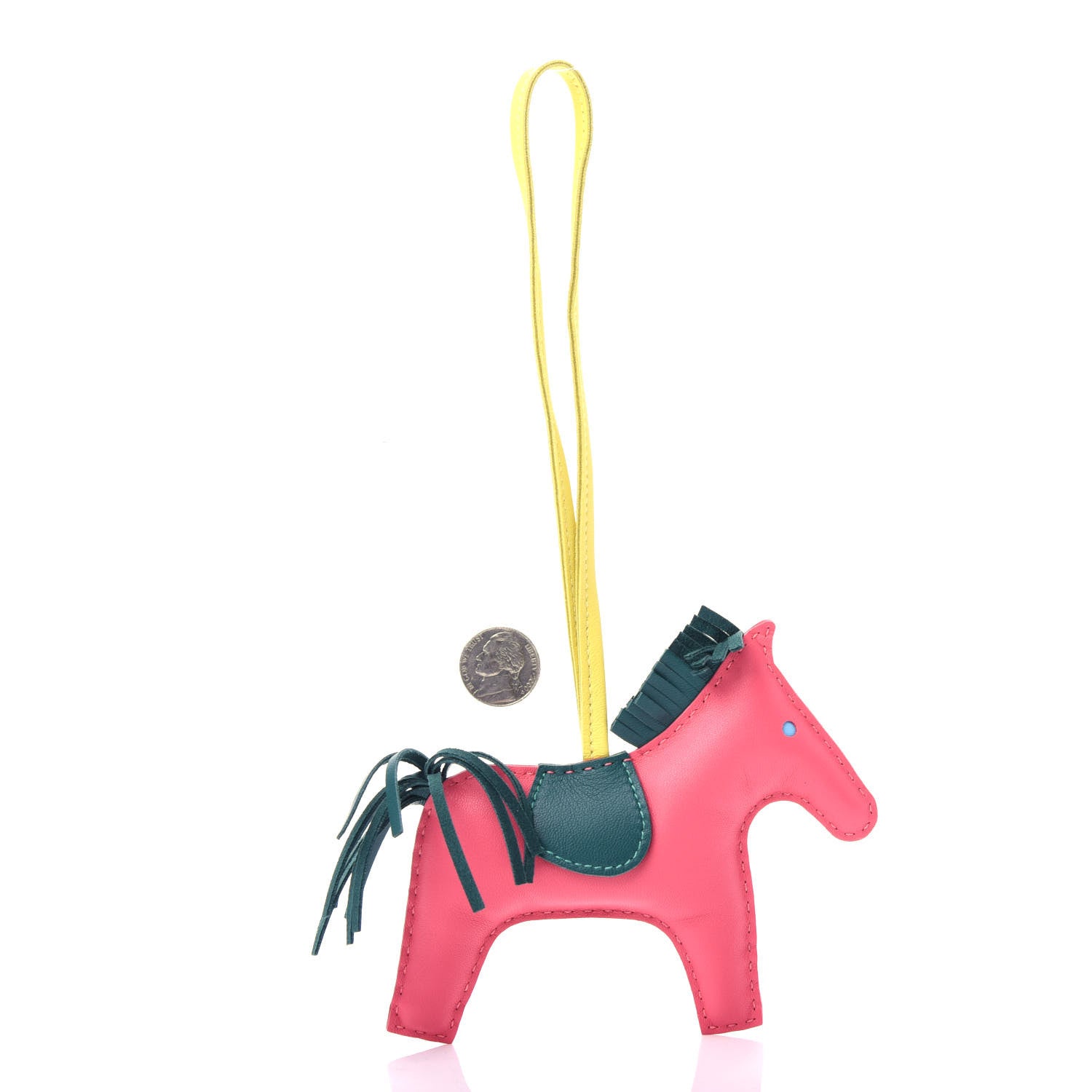 Hermes Milo Lambskin Grigri Rodeo Horse Bag Charm MM Rose Azalee Malachite Lime Celeste 2 of 3