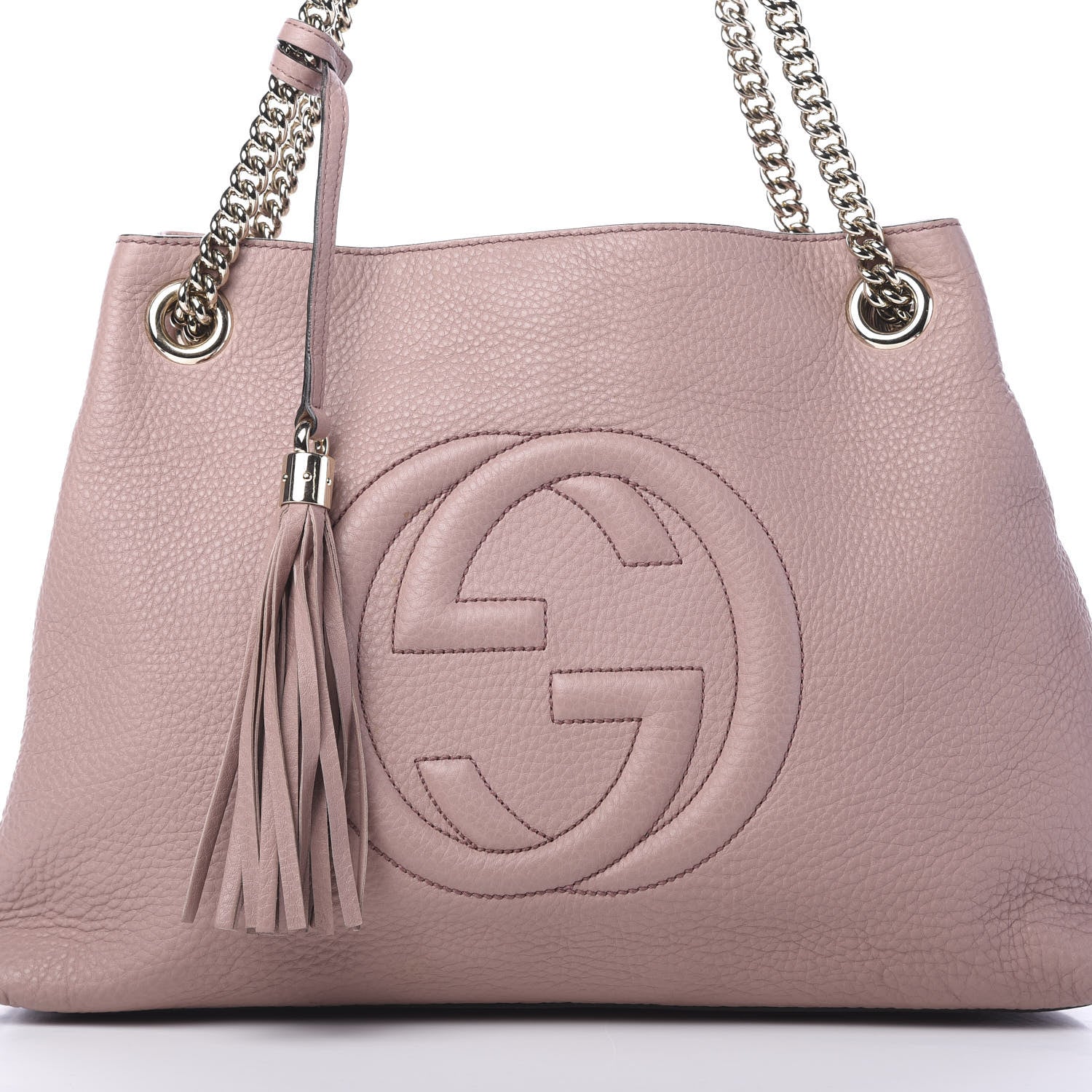 Gucci Pebbled Calfskin Medium Soho Chain Shoulder Bag Dark Cipria 10 of 10