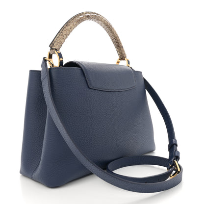 Louis Vuitton Taurillon Snakeskin Capucines MM Blue 3 of 10
