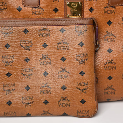 MCM Visetos Large Liz Reversible Shopper Tote Cognac 20 of 32