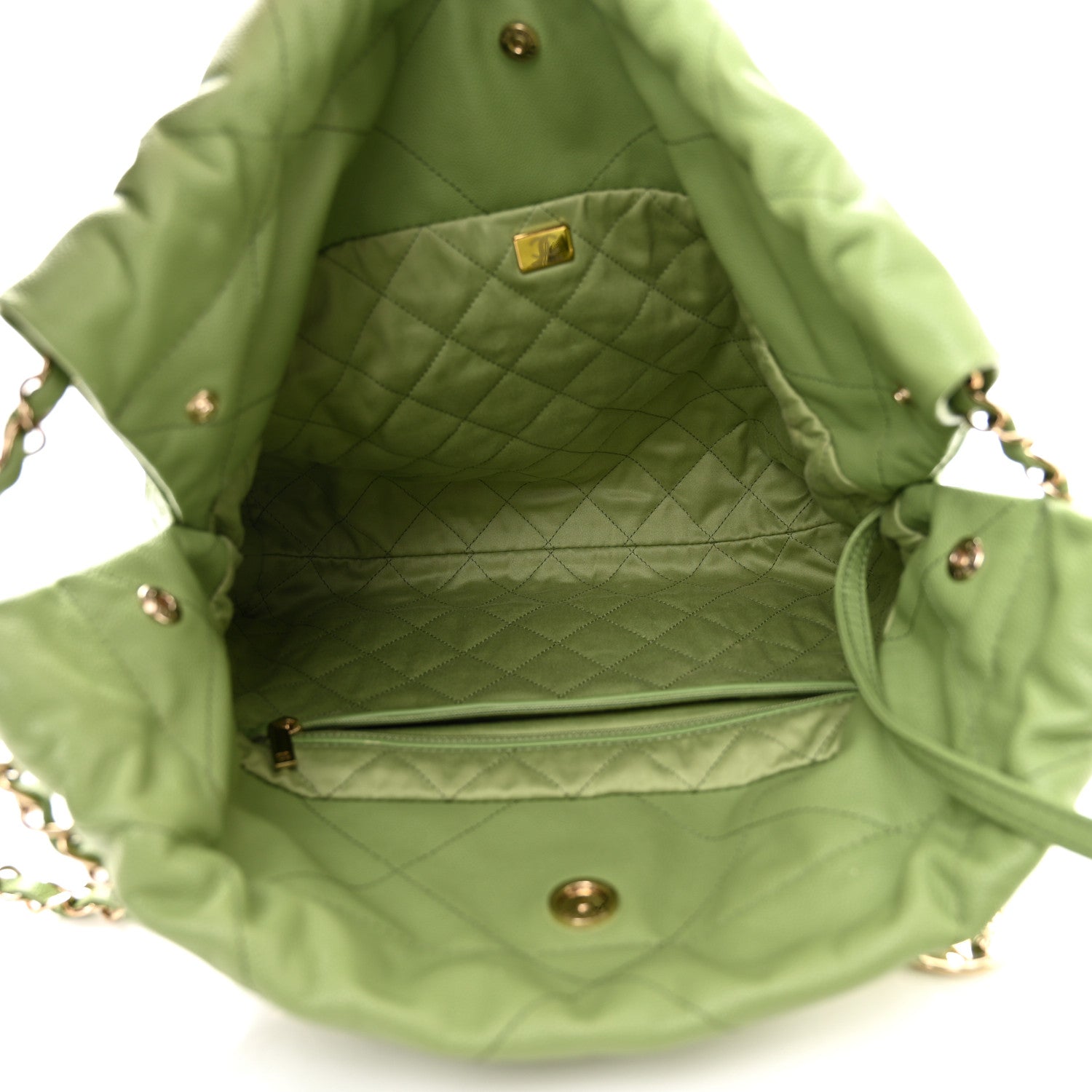 Chanel Shiny Caviar Quilted Small Chanel 22 Green 6 of 11