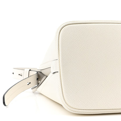 Prada Saffiano Cuir Small Matinee Tote  Bianco Black 8 of 9