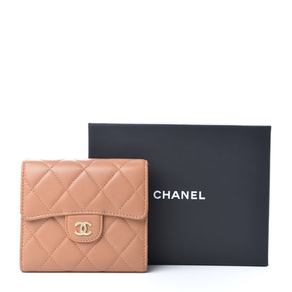 Chanel Lambskin Quilted Compact Flap Wallet Beige 8 of 8