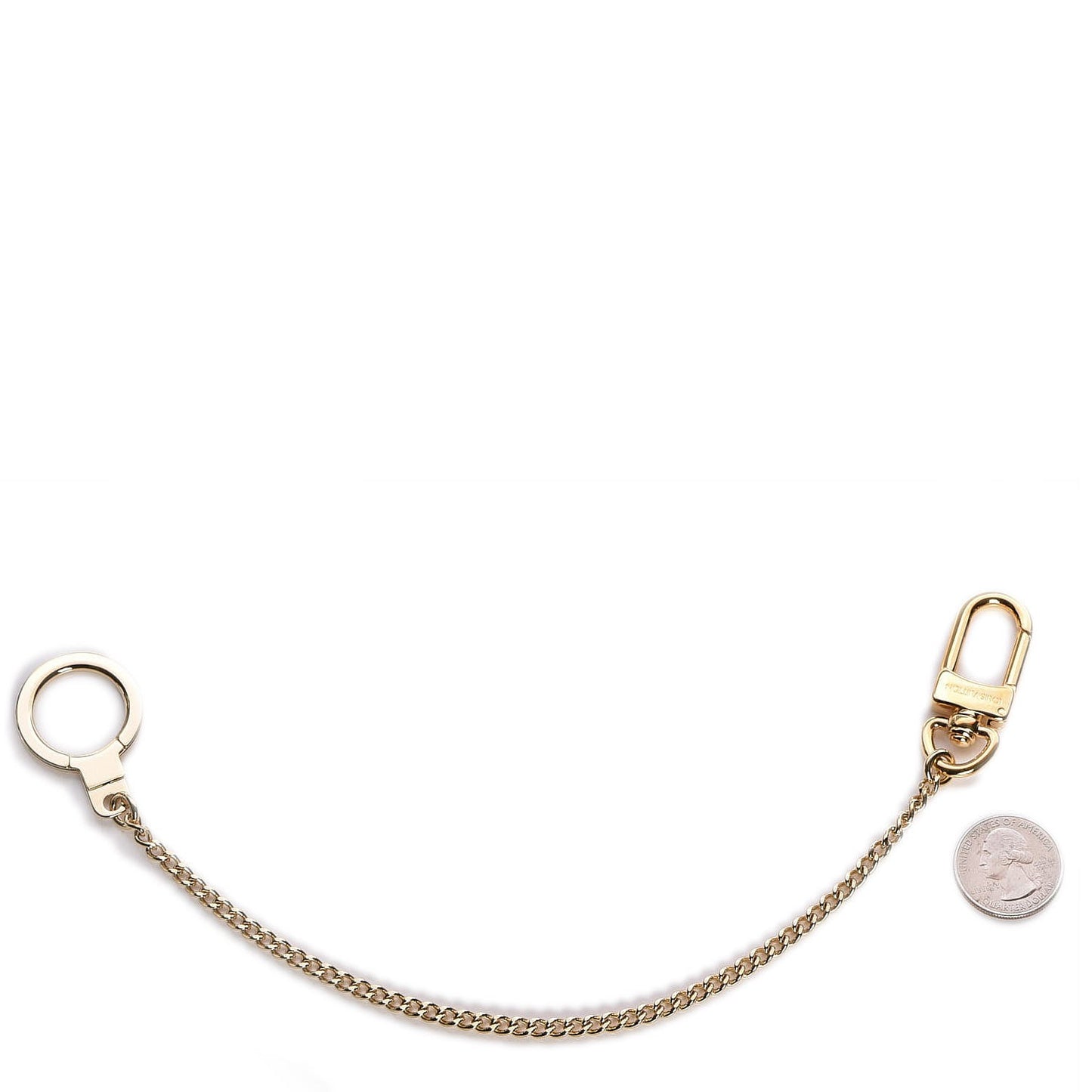 Metal Pochette Extender Key Ring Chain Gold