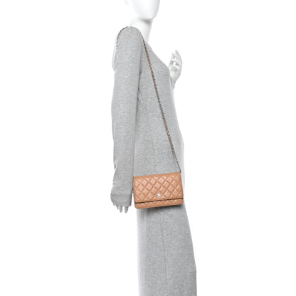 Chanel Caviar Quilted Wallet on Chain WOC Beige 2 of 11