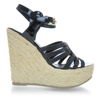 Saint Laurent Agadir 90 Espadrille Sandals 37.5 Black 5 of 6