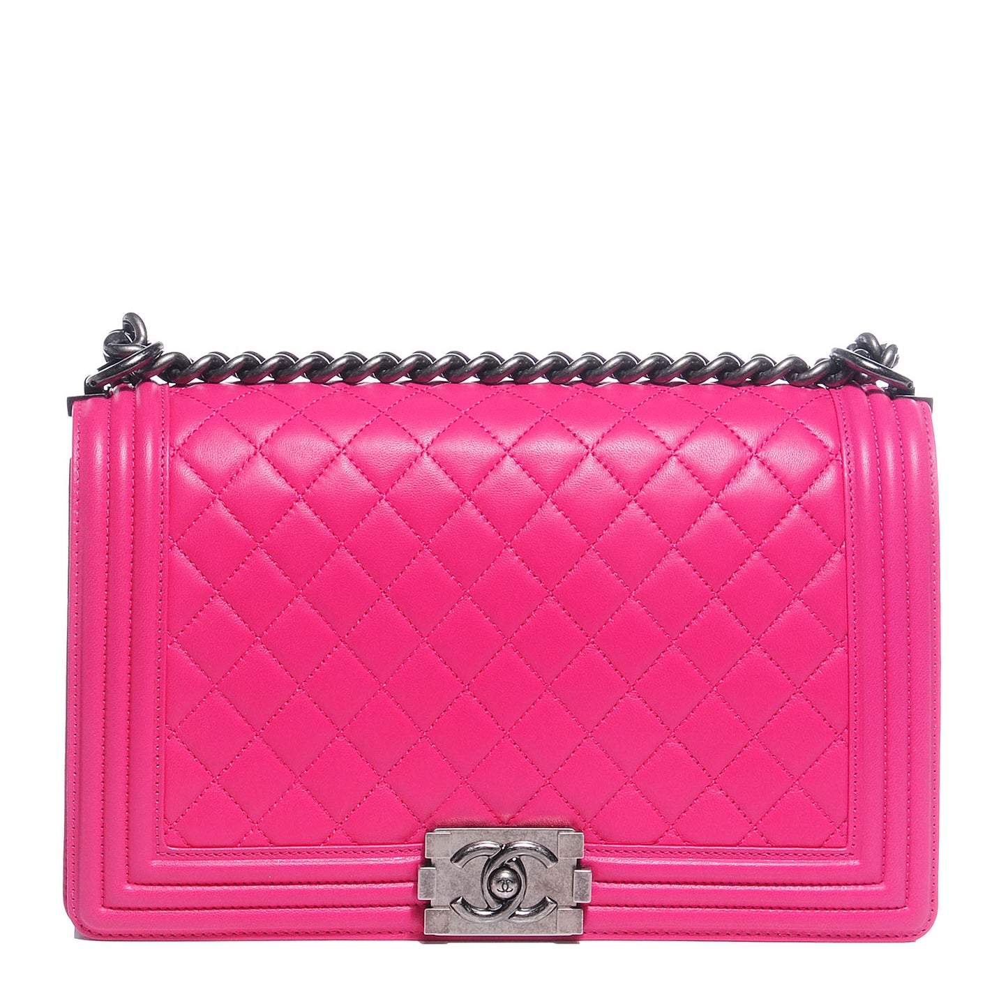 Lambskin New Medium Boy Flap Dark Pink