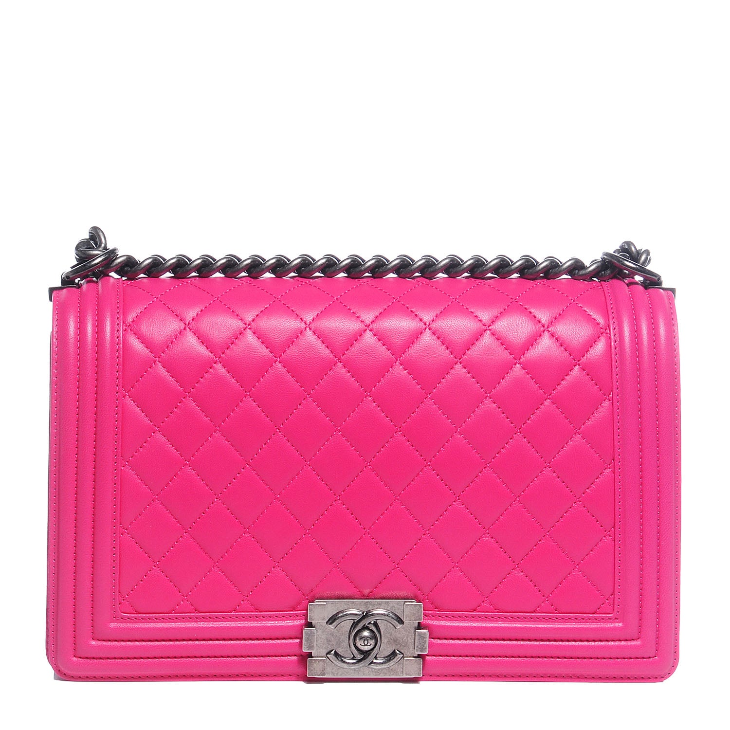 Chanel Lambskin New Medium Boy Flap Dark Pink 1 of 8