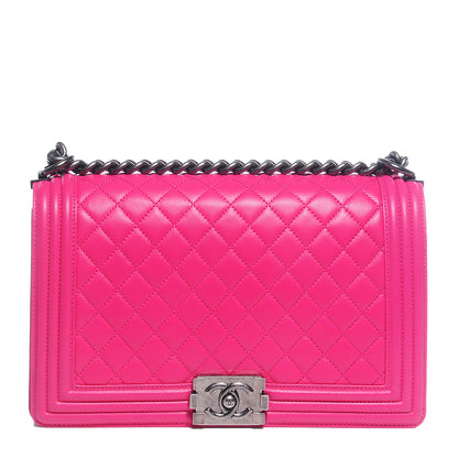 Chanel Lambskin New Medium Boy Flap Dark Pink 1 of 8