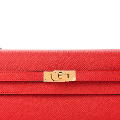 Hermes Epsom Verso Kelly Wallet To Go Rouge De Coeur Rose Extreme 11 of 12