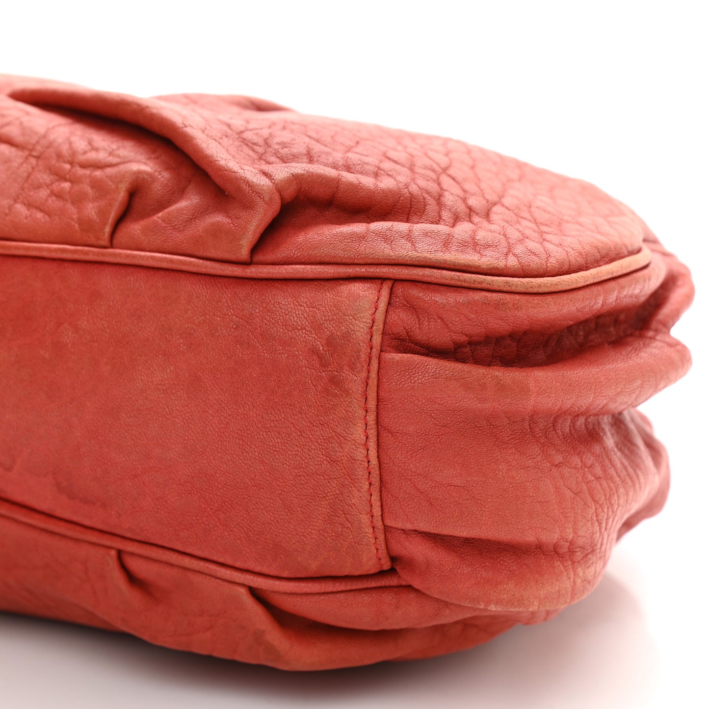 Crinkled Lambskin Small Mia Tote Red