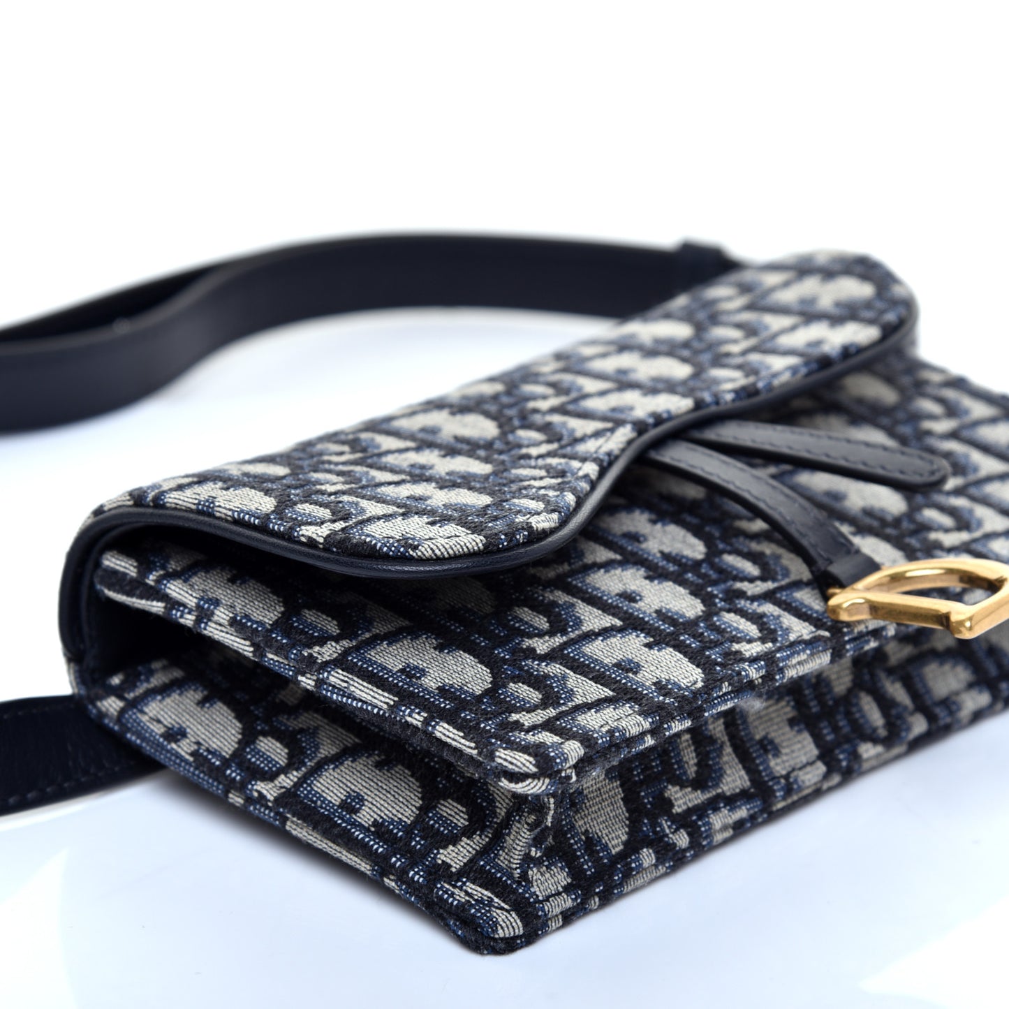 Oblique Saddle Belt Bag Blue