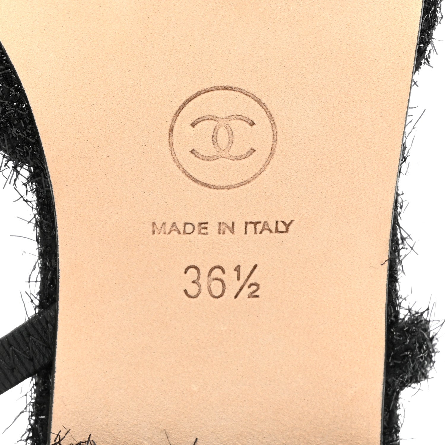 Chanel Fabric Cap Toe CC Slingback Flats 36.5 Black 6 of 8